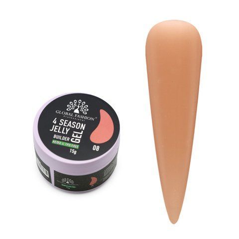 Гель для нарощування та зміцнення нігтів Global Fashion 4 Season Jelly Builder Gel №08 Mary388 фото