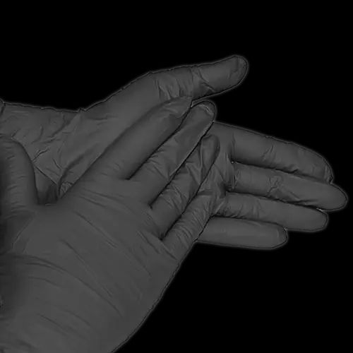 Рукавички нітрилові (чорні) нестерильні неопудрені текстуровані на пальцях(100шт/уп) SEF, розмір 'M' 004814 фото