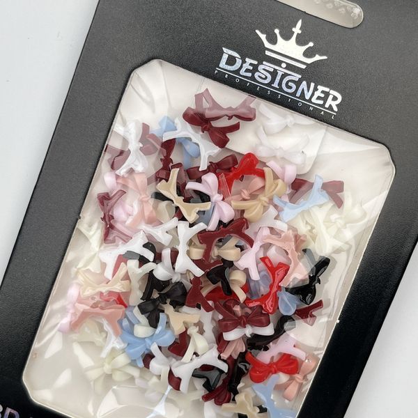 Об'ємний декор Designer Professional для дизайну нігтів різнокольорові бантики B21 Nat-0285 фото