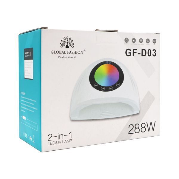 Лампа для нігтів LED+UV Global Fashion GF-D03 з дисплеєм White потужність 288 Вт  0006669 фото