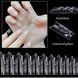 Гелеві тіпси з шипами для нарощування нігтів Designer 4D Crystal Fast Gel Tips Trapezoid Medium TS2 140шт. Nat-0432 фото 3
