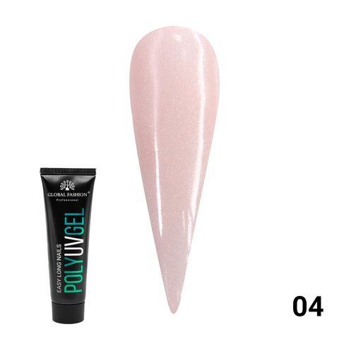 Полігель із шимером Polygel with shimmer Global Fashion 30 мл No 04 01594 фото