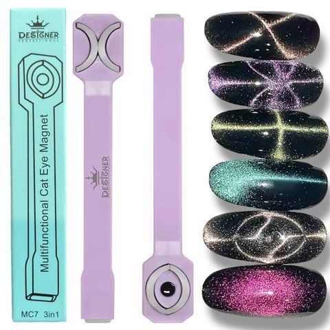 Багатофункціональний магніт 3в1 МС7 (PURPLE) Designer для гель-лаку котяче око Nat-0238 фото