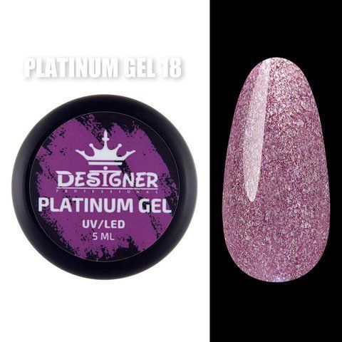 Designer Professional Platinum Gel № 18 с шиммером, 5 мл. 001757 фото