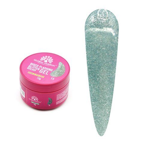 Гель для наращивания и урепления ногтей Global Fashion Disco Flashing Glitter Builder gel №15 Mary339 фото