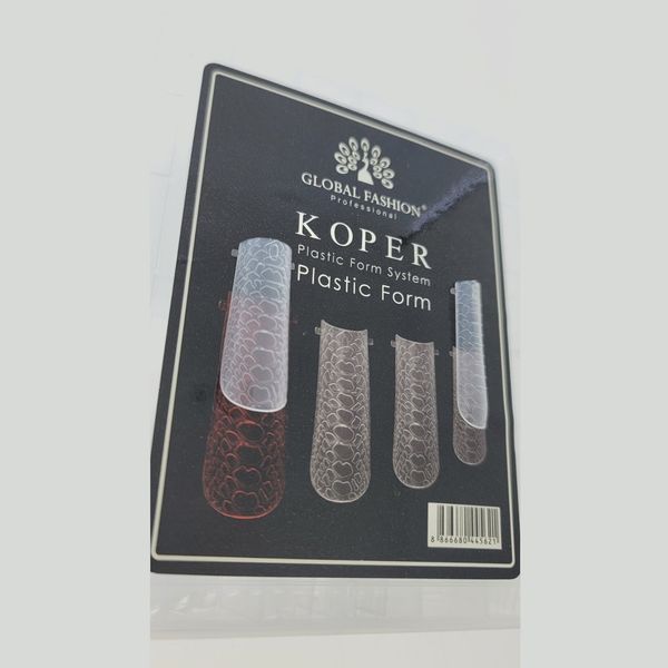Верхние многоразовые формы Koper Global Fashion 120шт. Широкий квадрат принт змеи Nat-0148 фото