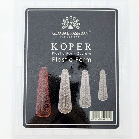 Верхние многоразовые формы Koper Global Fashion 120шт. Арочный миндаль принт змеи Nat-0149 фото