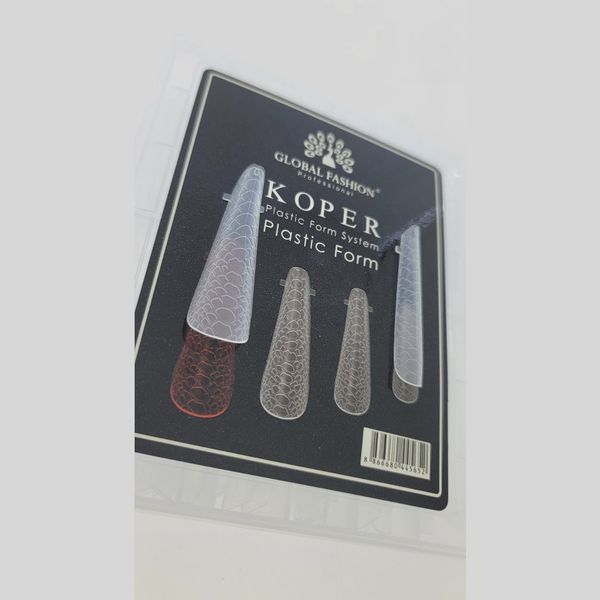 Верхні багаторазові форми Koper Global Fashion 120шт. Арочний мигдаль принт змії Nat-0149 фото