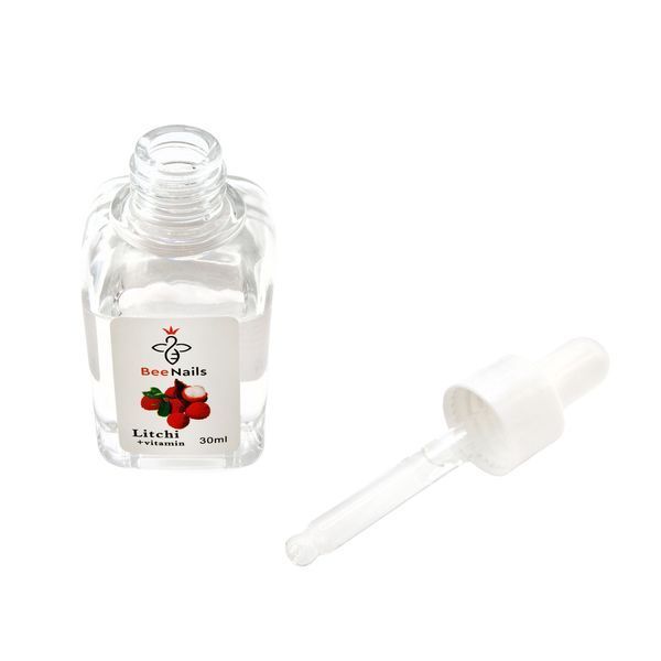Суха олія для кутикули з піпеткою з ароматом лічі Bee Nails 30ml Nat-0487 фото