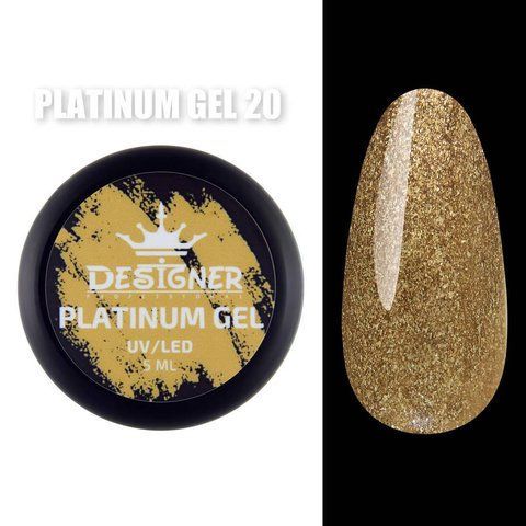Designer Professional Platinum Gel № 20 с шиммером, 5 мл. 04529 фото