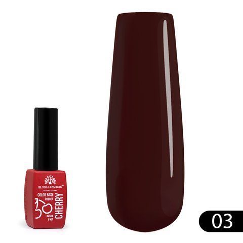 База для ногтей Global Fashion Cherry Rubber Base №03, 8мл. 009804 фото
