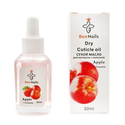 Сухое масло для кутикулы с пипеткой с ароматом яблоко Bee Nails 30ml Nat-0488 фото