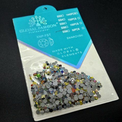 Декор для ногтей Global Fashion Swarovski Камни разноцветные, размер средний 008589 фото