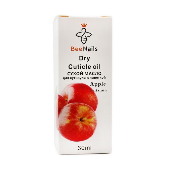 Суха олія для кутикули з піпеткою з ароматом яблука Bee Nails 30ml Nat-0488 фото