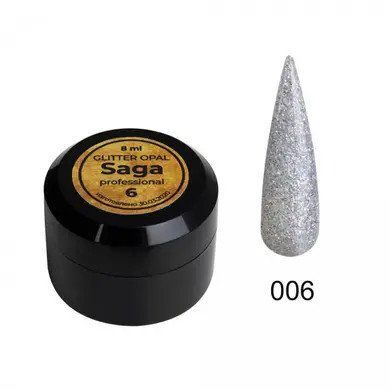 Гель глитерный для ногтей Saga Glitter Gel Opal 8 мл №06 003559 фото