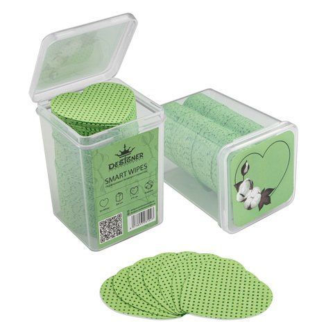 Безворсовые салфетки сердце Designer 200 шт. (GREEN) перфорированные Square Smart Wipes Nat-0241 фото