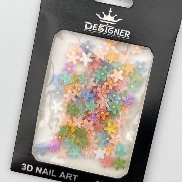Объёмный декор Designer Professional для дизайна ногтей разноцветные ромашки C1 Nat-0289 фото