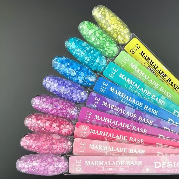 Кольорова база з білими конфетті Marmalade Base Designer Professional 9 мл. №309 010005 фото