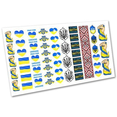 Патріотичні наклейки для нігтів "Слайдер" Ukraine 3144 03354 фото