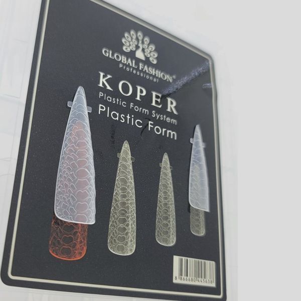 Верхние многоразовые формы Koper Global Fashion 120шт. Стилет принт змеи Nat-0152 фото