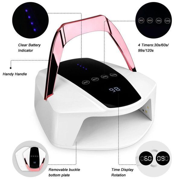 UV-LED лампа S90 PLUS 96 Вт на акумуляторi (15600 мАh) 004561 фото