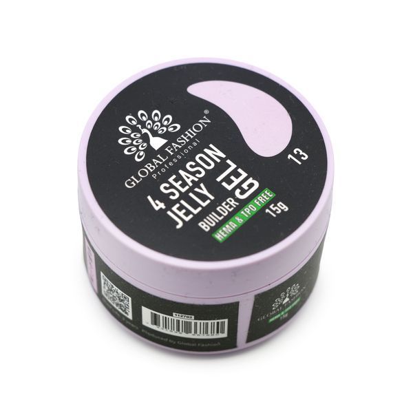 Гель для нарощування та зміцнення нігтів Global Fashion 4 Season Jelly Builder Gel №13 Mary393 фото