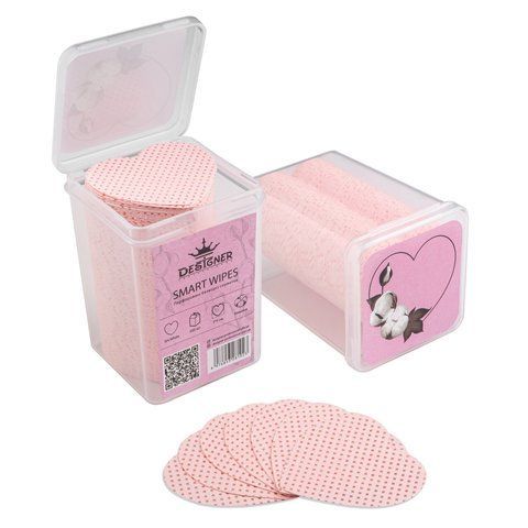 Безворсовые салфетки сердце Designer 200 шт. (PINK) перфорированные Square Smart Wipes Nat-0242 фото