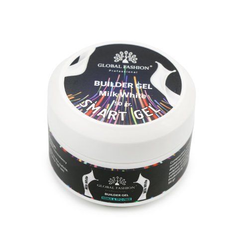 Гель для моделирования ногтей двухфазный Global Fashion Smart Gel Milk White 50g. Mary344 фото