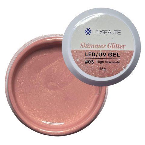Гель с шиммером для наращивания ногтей Lilly Beaute Shimmer Glitter 15 г. №3 005874 фото