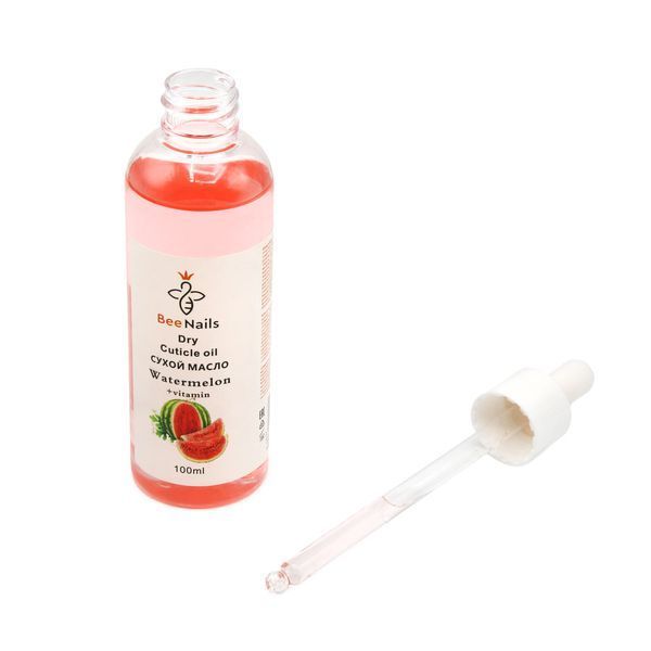 Суха олія для кутикули з піпеткою з ароматом кавуна Bee Nails 100ml Nat-0492 фото