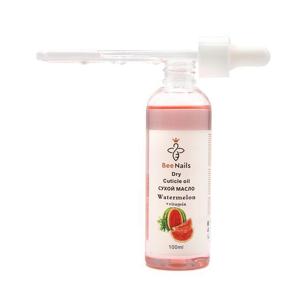 Суха олія для кутикули з піпеткою з ароматом кавуна Bee Nails 100ml Nat-0492 фото
