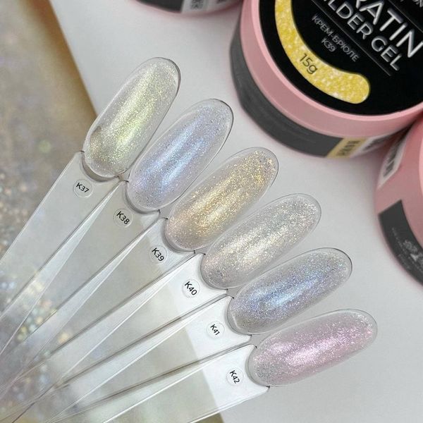 Гель для нарощування та зміцнення нігтів з кератином Global Fashion KERATIN BUILDER GEL 15g. K37 Lemon Breeze Mary295 фото
