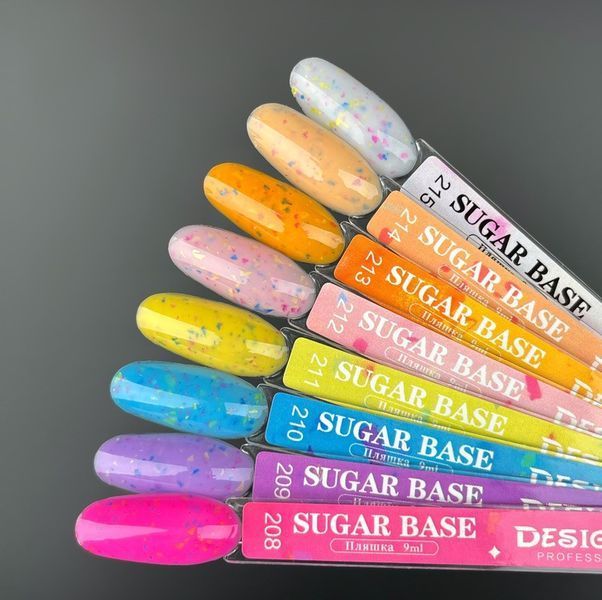 Цветная база с разноцветными хлопьями Sugar Base Designer Professional 9 мл. №211 009958 фото