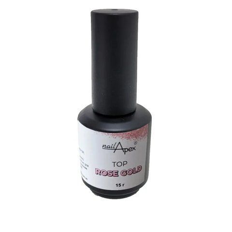 Топ з пластівцями рожевого золота Rose Gold Nailapex 15 мл 007596 фото