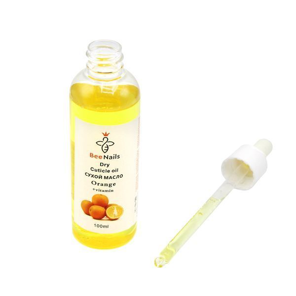 Суха олія для кутикули з піпеткою з ароматом апельсину Bee Nails 100ml Nat-0493 фото