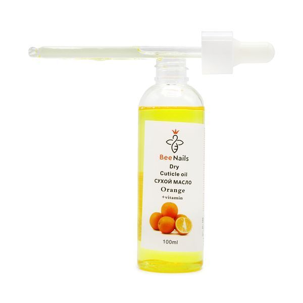 Суха олія для кутикули з піпеткою з ароматом апельсину Bee Nails 100ml Nat-0493 фото