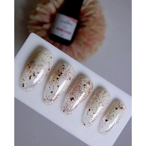 Топ с хлопьями розового золота Rose Gold Nailapex 15 мл 007596 фото