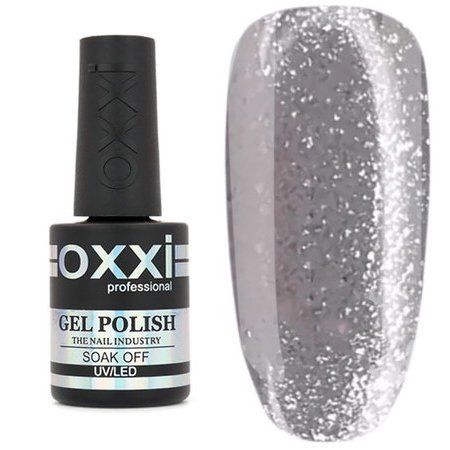 Камуфлирующая база для гель-лака Oxxi Professional Cover Base 10 мл № 40 серебряная с микроблеском 004615 фото