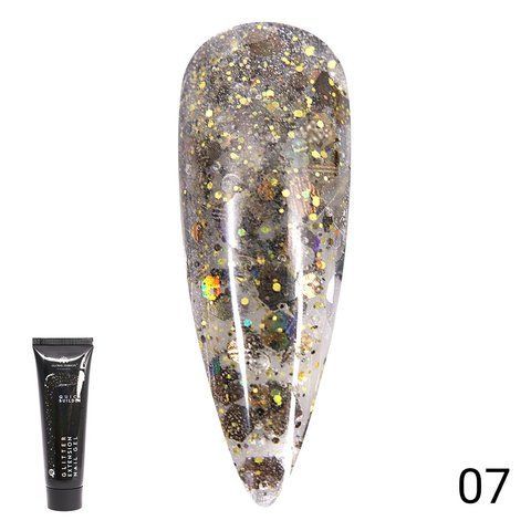 Кольоровий полігель із глітером Global Fashion 30 г. No 7 02026 фото