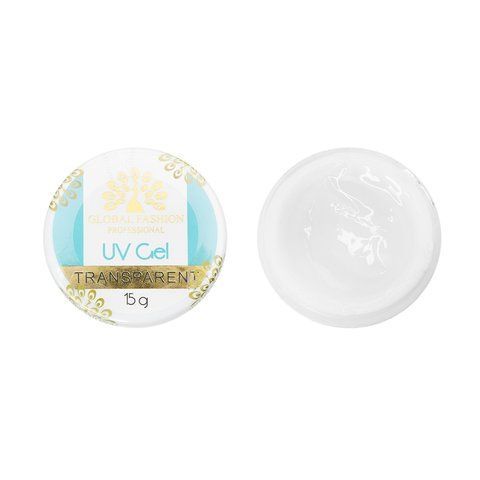 Гель для наращивания ногтей, прозрачный, Global Fashion Clear, 15g 01554 фото