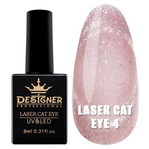 Гель-лак Laser Cat Eye Designer з ефектом "Кішнє око, північне сяйво", 9 мл. № 4 04376 фото