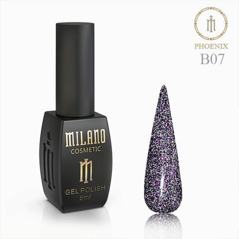 Гель Лак Світловідбивний Milano Phoenix B07 04363 фото