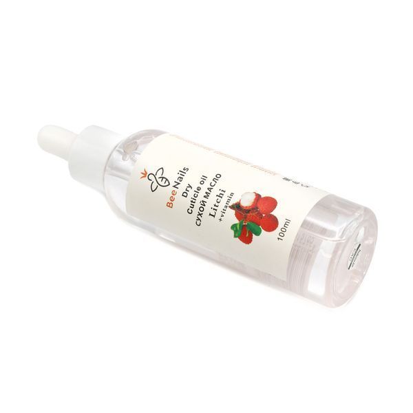 Суха олія для кутикули з піпеткою з ароматом лічі Bee Nails 100ml Nat-0494 фото