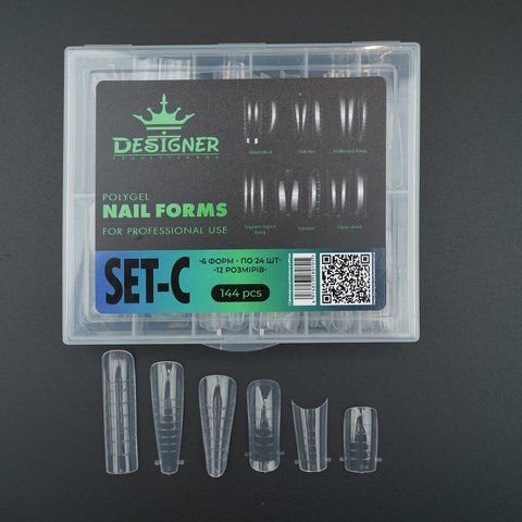 Набор разные верхние формы для наращивания ногтей Designer Professional SET-C Nat-0408 фото