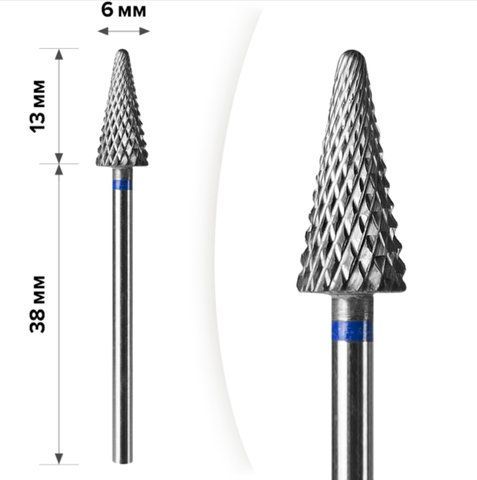 Твердосплавна фреза для зняття гель-лаку mART M-95 Конус Blue 6*13 004278 фото