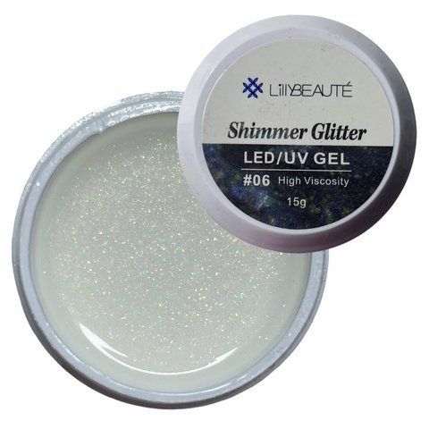 Гель с шиммером для наращивания ногтей Lilly Beaute Shimmer Glitter 15 г. №6 005877 фото
