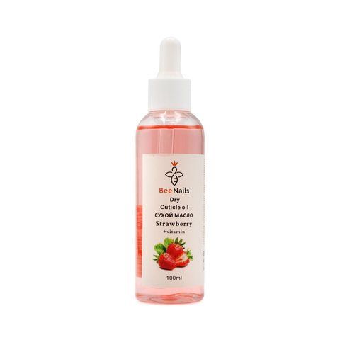 Сухое масло для кутикулы с пипеткой с ароматом клубники Bee Nails 100ml Nat-0495 фото