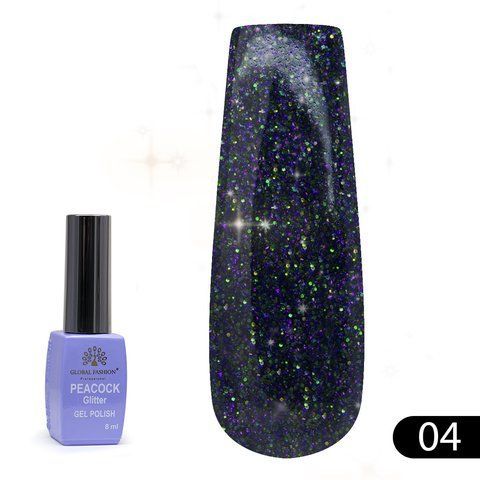Гель-лак Peacock Glitter Global Fashion, 8 мл № 4 0105720 фото