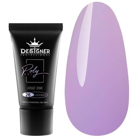 Полігель Designer Professional для нарощування та зміцнення нігтів, 30 мл. Lavender № 26 04646 фото
