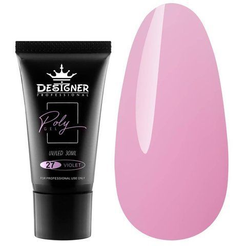 Полігель Designer Professional для нарощування та зміцнення нігтів, 30 мл. Violet № 27 001995 фото